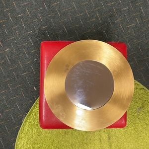 Round Italian vintage gold leaf mirror